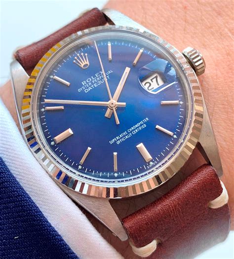 vintage rolex datejust 1601 blue dial|Rolex Datejust reference 1601.